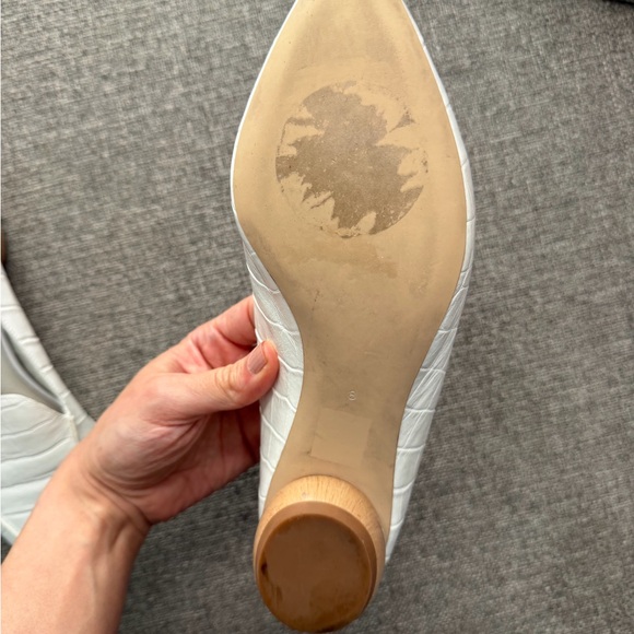 Jeffrey Campbell Viona Loafer White Croc with Wooden Heel - Picture 8 of 15